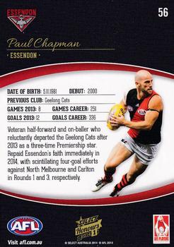 2014 Select AFL Honours Series 1 #56 Paul Chapman Back